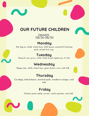 Hot Meals Afternoon Menu